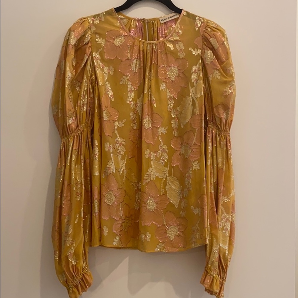 Ulla Johnson Aster Metallic Blouse in Citrine